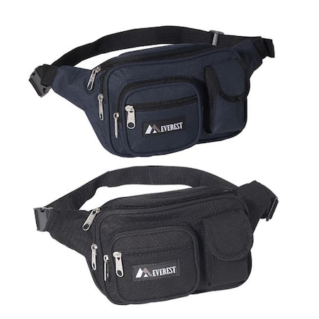 Everest Trading Everest 044MDH-NY 14 in. Wide Multiple Pocket Waist Fanny Pack 044MDH-NY